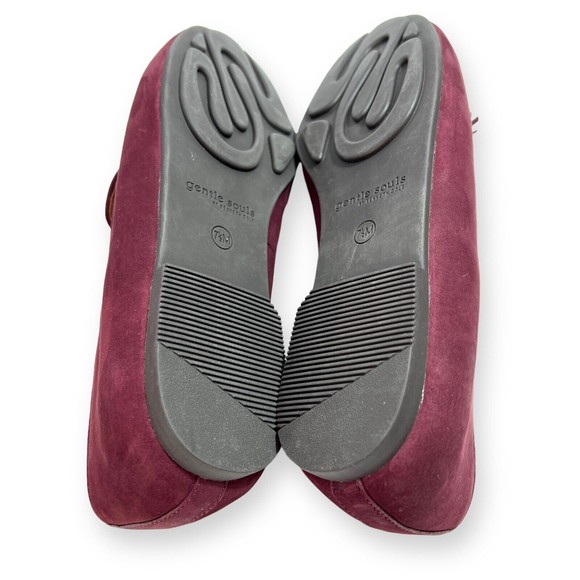 GENTLE SOULS KENNETH COLE Flats Sz 7.5 Eugene Plum Burgundy Leather Purple Shoes - Picture 10 of 11